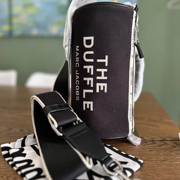 NWT! Marc Jacobs The Jacquard Duffle bag -Black Canvas - Picture 13 of 16